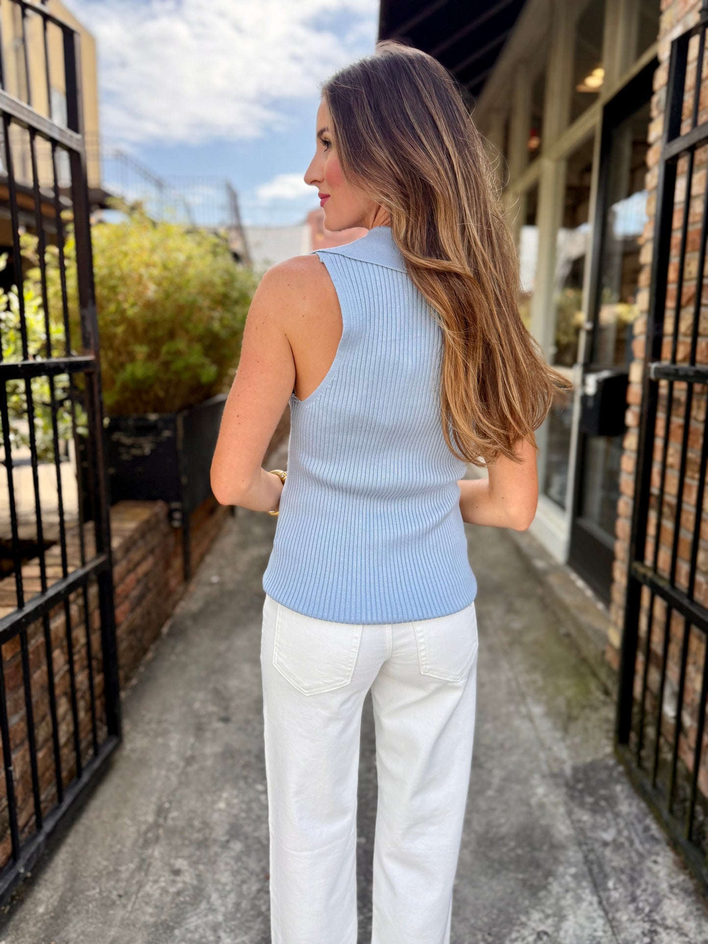 Sandy Halter Vest- Light Blue