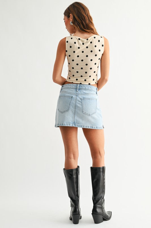 Meaux Denim Mini Skirt- Light Denim