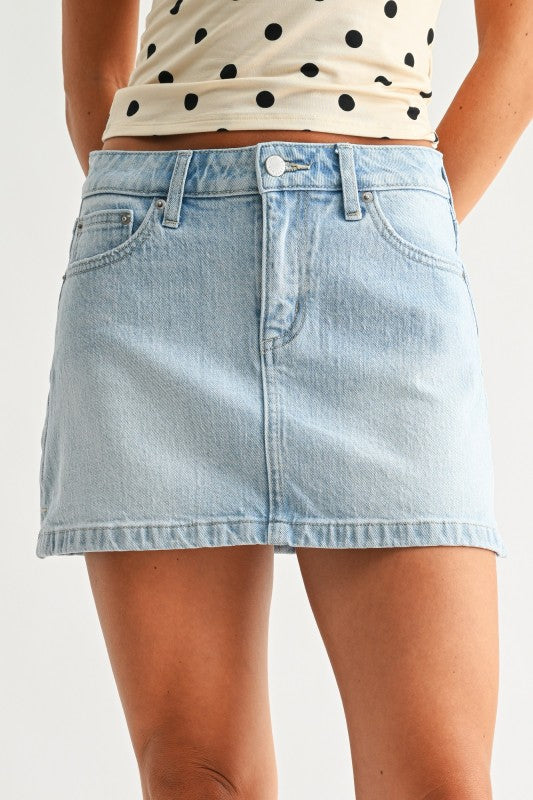 Meaux Denim Mini Skirt- Light Denim
