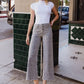Olivia (Grey Leopard) HR Wide Leg Jeans