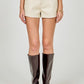 Campo Faux Leather Shorts- Cream