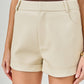 Campo Faux Leather Shorts- Cream