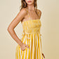 Huddle Striped Smocked Mini Dress- Butter Yellow