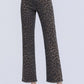 Dean Leopard HR Slim Wide Leg Denim