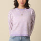 Haley Stripe Knit Sweater- Lavender