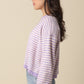 Haley Stripe Knit Sweater- Lavender