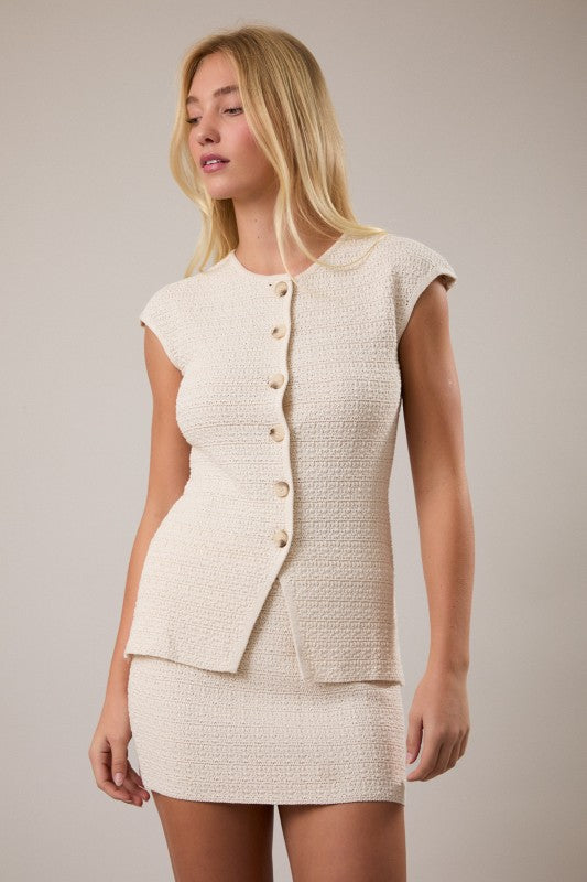 Monte Sweater Top- Cream