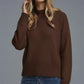 Ribbed Cuff Sweater- Brown