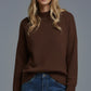 Ribbed Cuff Sweater- Brown