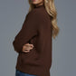 Ribbed Cuff Sweater- Brown