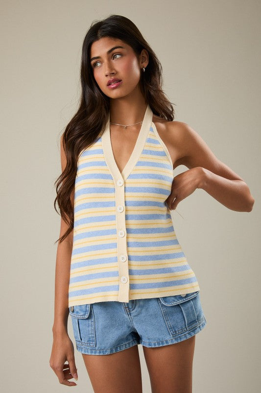Berrigan Stripe Halter Tank