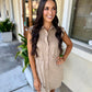 Ellie Suede Mini Dress- Sand