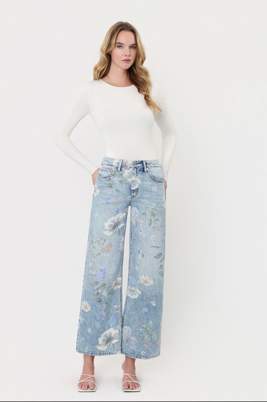 Cheryl (Floral) HR Vintage Flare Jeans