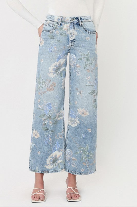 Cheryl (Floral) HR Vintage Flare Jeans