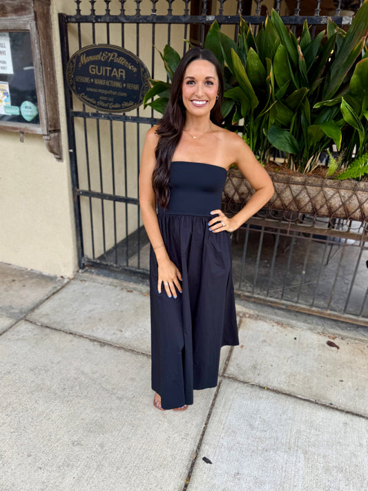 Z Supply Sunsought Strapless Maxi Dress- Black