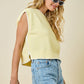 Dom Textured Knit Top- Lemon