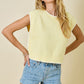Dom Textured Knit Top- Lemon