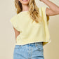 Dom Textured Knit Top- Lemon