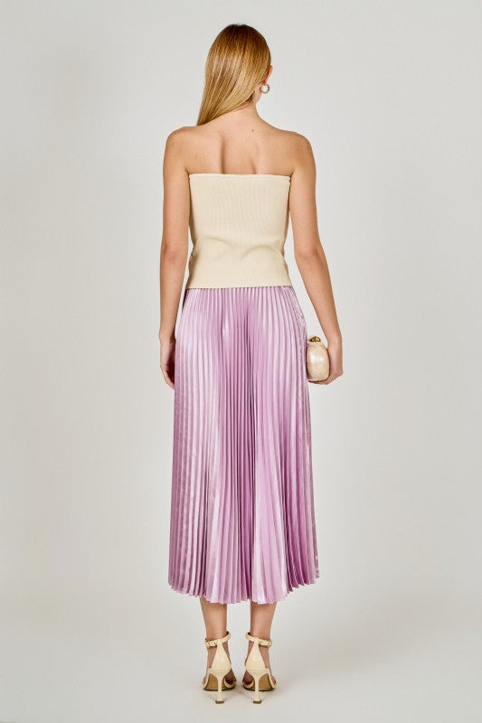 Sunburst Pleated Skirt- Lilac