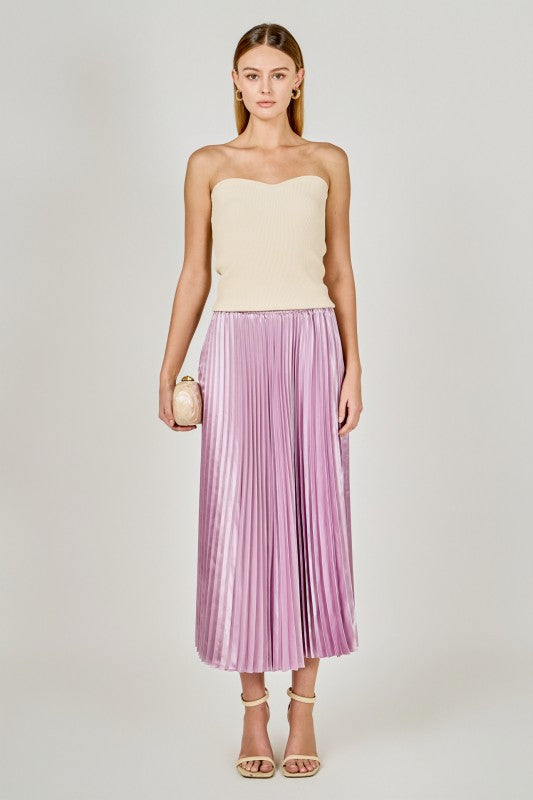 Sunburst Pleated Skirt- Lilac