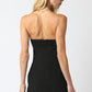 Nancy Strapless Linen Mini Dress- Black