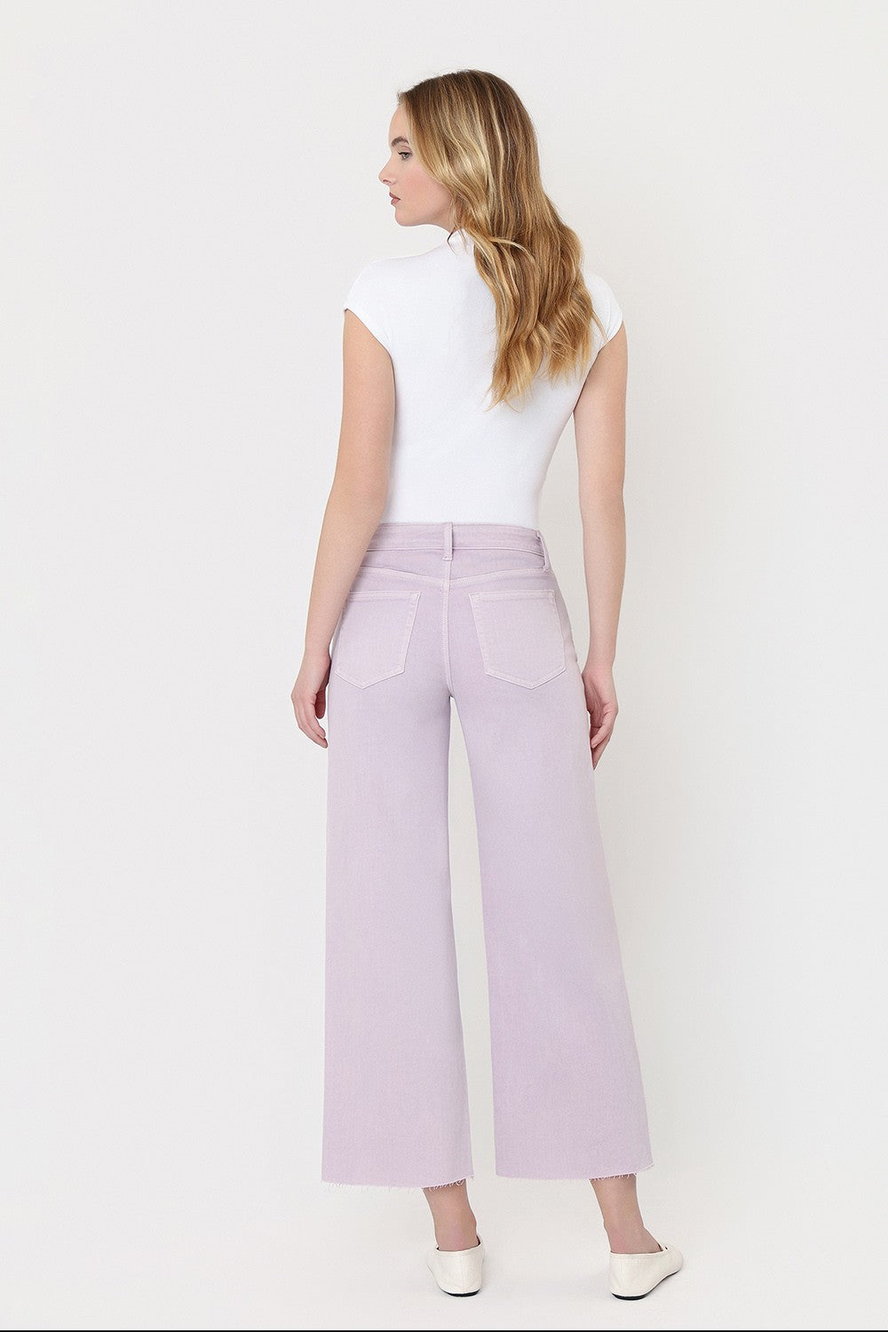 Olivia (Lavender) HR Wide Leg Denim