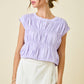 Tori Shirred Tiered Top- Lavender