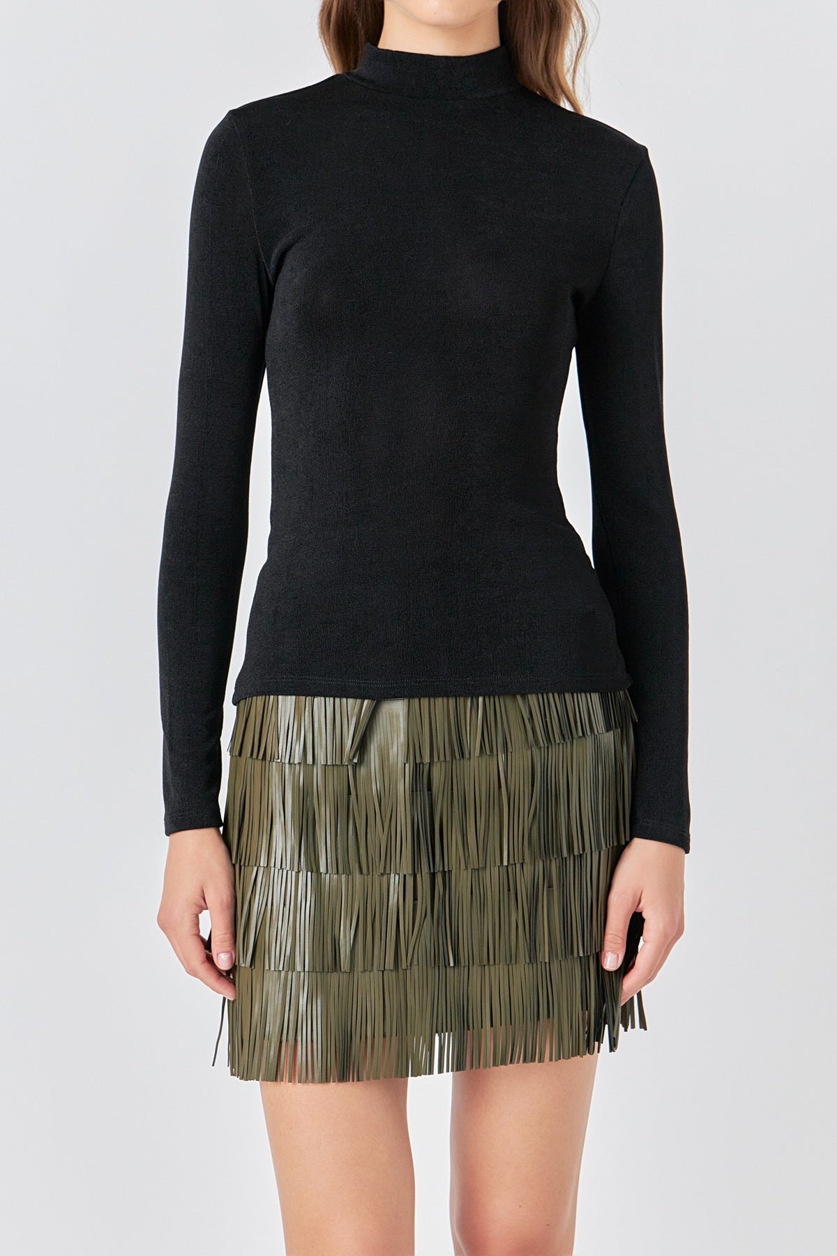 Sheen Stretch LS Top- Black