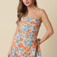 Haven Floral Wrap Romper- Jade Orange