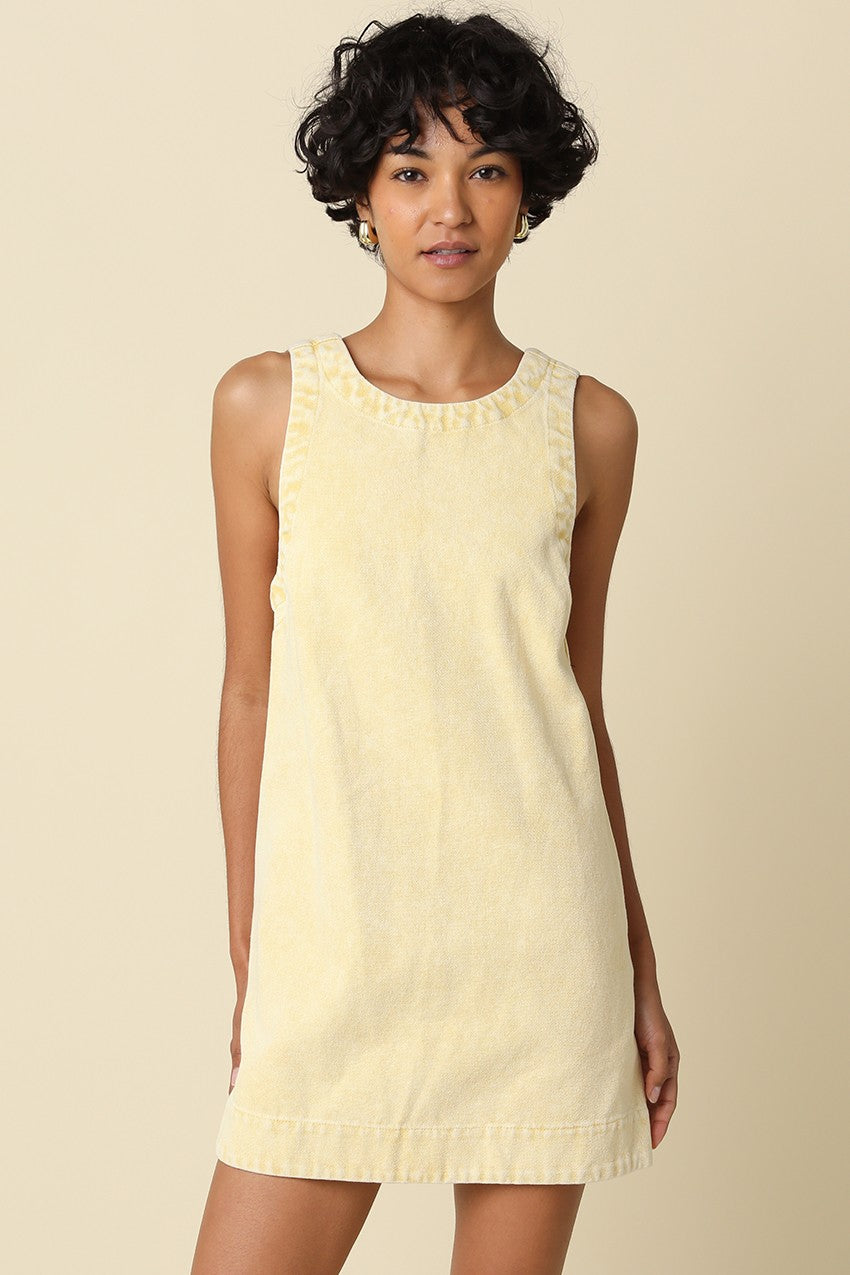 Luna Open Back Mini Dress- Butter