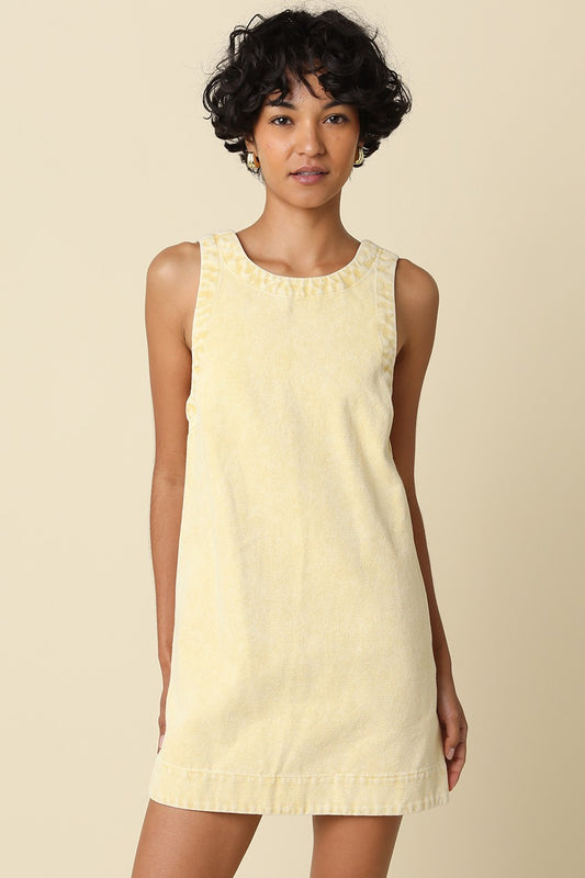 Luna Open Back Mini Dress- Butter
