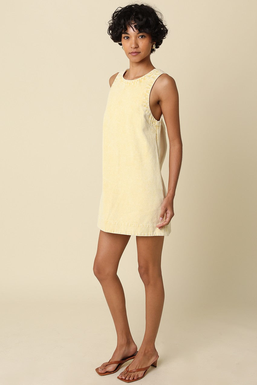 Luna Open Back Mini Dress- Butter
