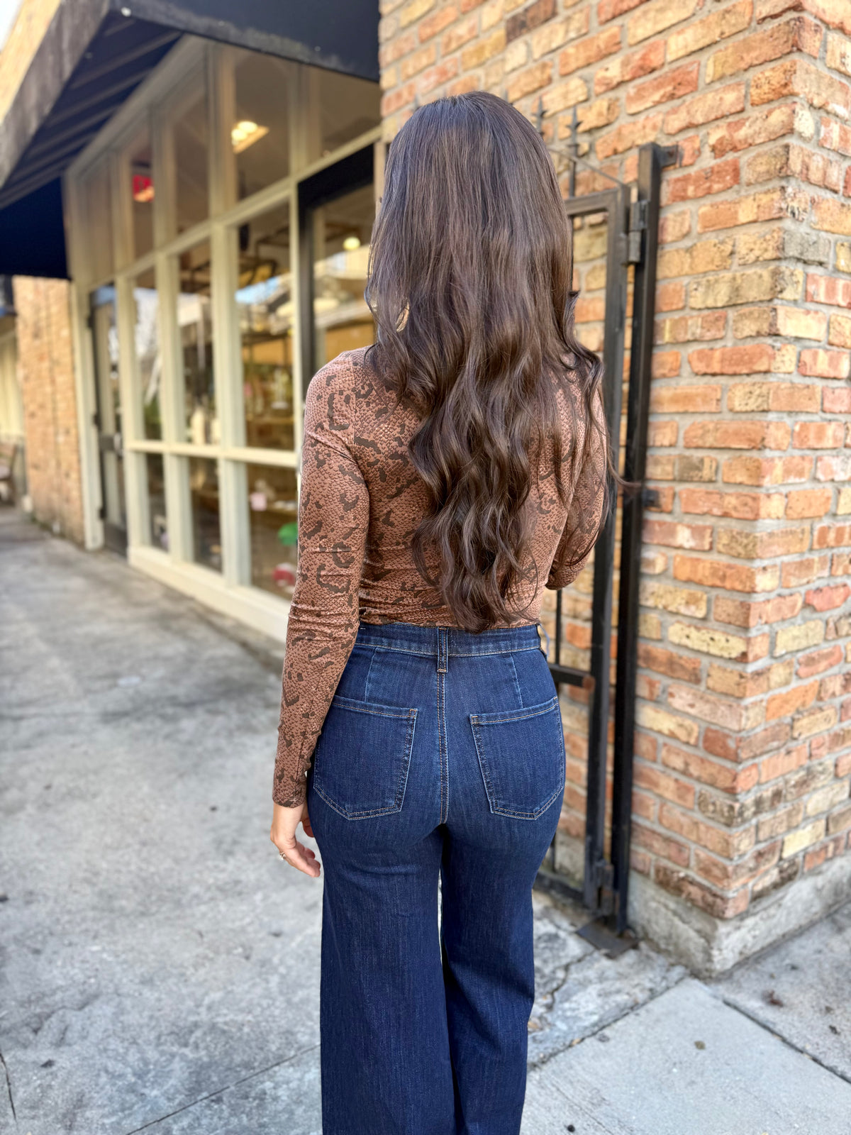 Z Supply Onyx Snake LS Top- Cocoa Bean
