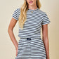 Nicole Striped Shorts- Navy/Blue