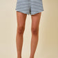 Nicole Striped Shorts- Navy/Blue