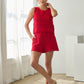 Conklin Crochet Fringe Tank- Red
