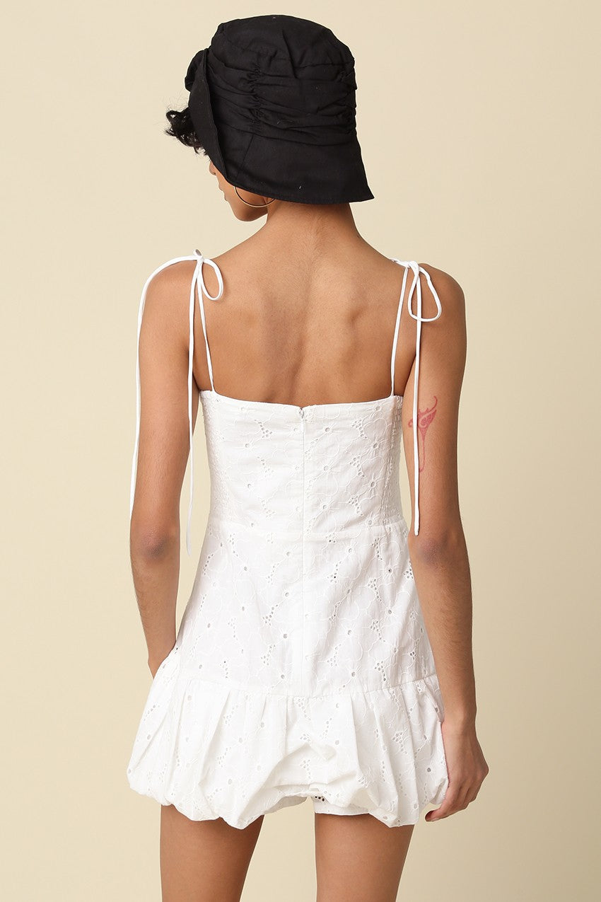 Charis Mini Bubble Dress- White