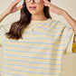 Teva Striped Boxy Top- Yellow/Baby Blue