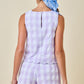 Garrett Gingham Top- Lavender/White