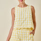 Garrett Gingham Top- Lemon/White