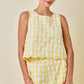 Garrett Gingham Top- Lemon/White