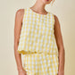 Garrett Gingham Top- Lemon/White