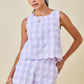 Garrett Gingham Shorts- Lavender/White