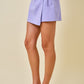 Landry Wrap Denim Mini Skort- Lavender