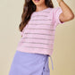 Landry Wrap Denim Mini Skort- Lavender