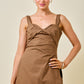 Kickoff Twist Romper Dress- Brown