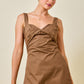 Kickoff Twist Romper Dress- Brown
