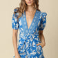 Amara Floral Puff Sleeve Romper