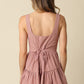 Tina Striped Romper-  Brown/Pink