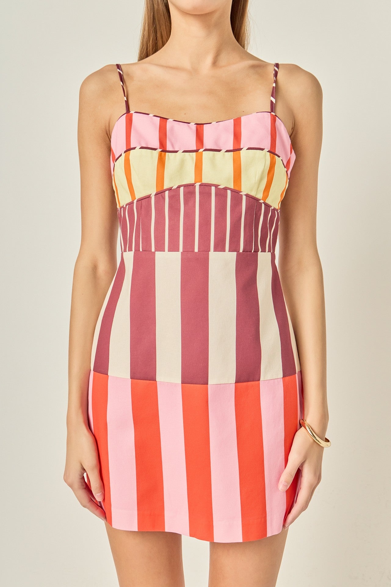 Hannan Stripe Mini Dress- Multi